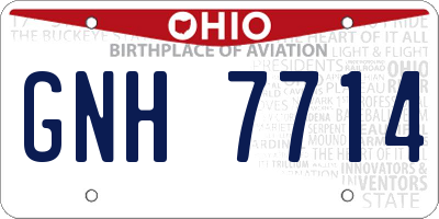OH license plate GNH7714