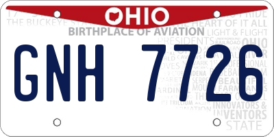 OH license plate GNH7726