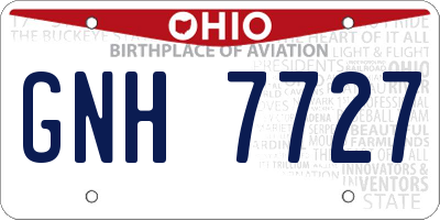 OH license plate GNH7727