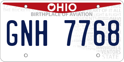 OH license plate GNH7768