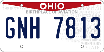 OH license plate GNH7813