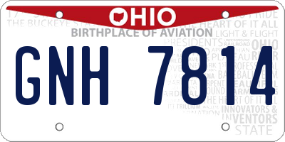 OH license plate GNH7814