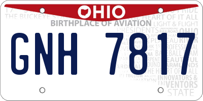 OH license plate GNH7817