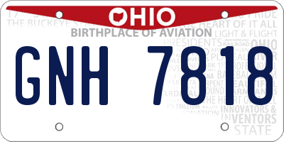 OH license plate GNH7818