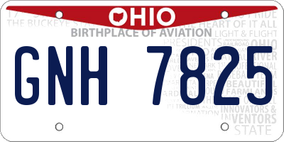 OH license plate GNH7825