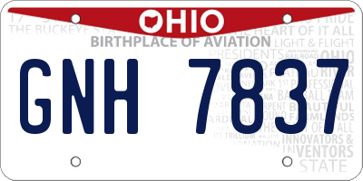 OH license plate GNH7837