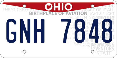 OH license plate GNH7848