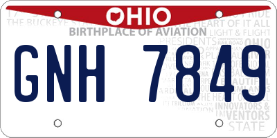OH license plate GNH7849