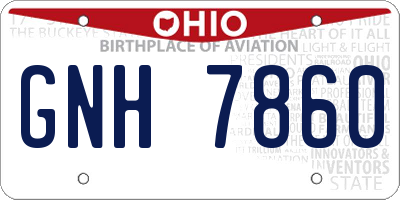 OH license plate GNH7860
