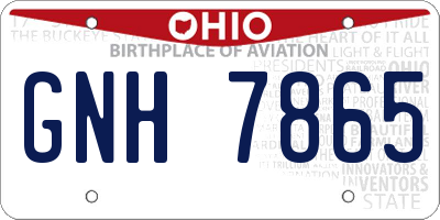 OH license plate GNH7865