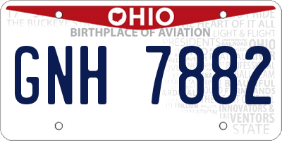 OH license plate GNH7882