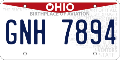 OH license plate GNH7894