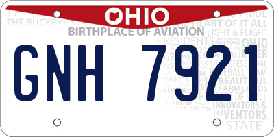 OH license plate GNH7921