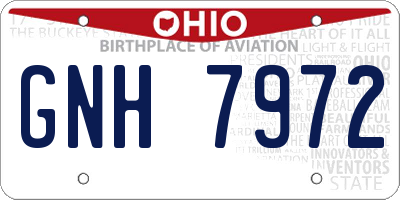 OH license plate GNH7972