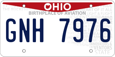 OH license plate GNH7976