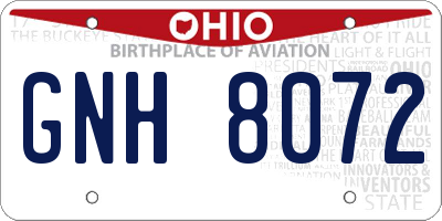 OH license plate GNH8072