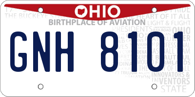 OH license plate GNH8101
