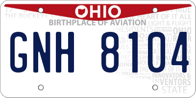 OH license plate GNH8104