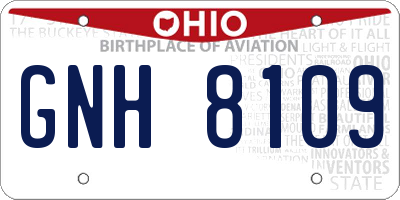 OH license plate GNH8109