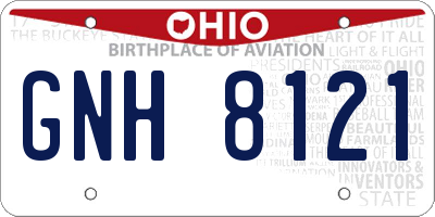 OH license plate GNH8121