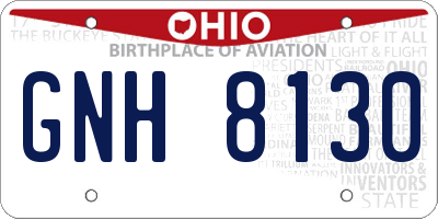 OH license plate GNH8130