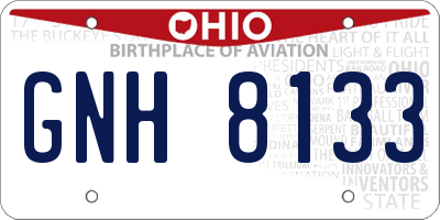 OH license plate GNH8133