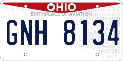 OH license plate GNH8134
