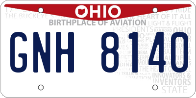 OH license plate GNH8140