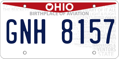 OH license plate GNH8157