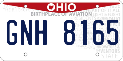 OH license plate GNH8165