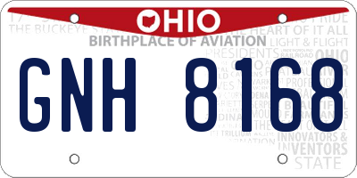 OH license plate GNH8168