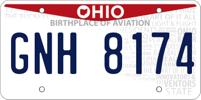OH license plate GNH8174