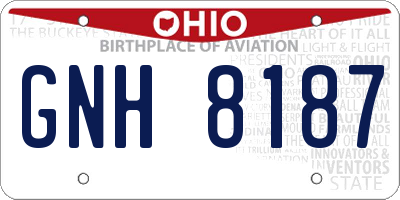 OH license plate GNH8187