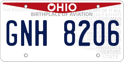 OH license plate GNH8206