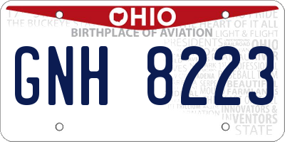 OH license plate GNH8223