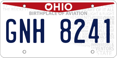 OH license plate GNH8241