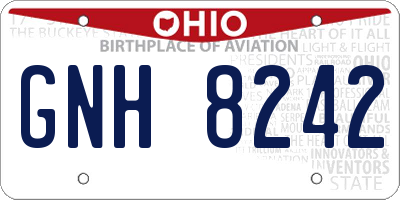 OH license plate GNH8242