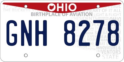 OH license plate GNH8278