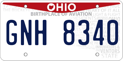OH license plate GNH8340