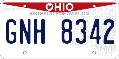 OH license plate GNH8342