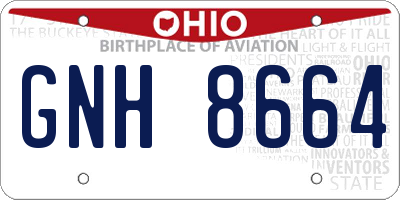 OH license plate GNH8664