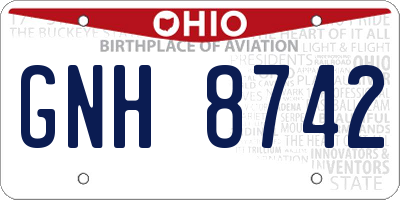 OH license plate GNH8742