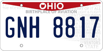 OH license plate GNH8817