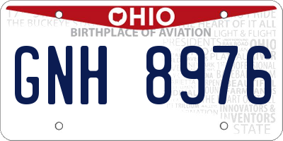 OH license plate GNH8976