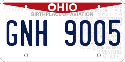 OH license plate GNH9005