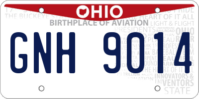 OH license plate GNH9014