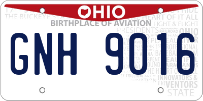 OH license plate GNH9016
