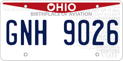 OH license plate GNH9026