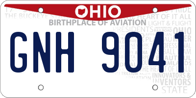 OH license plate GNH9041