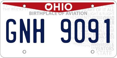 OH license plate GNH9091